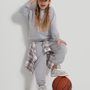 Костюм детский свитшот+брюки, серый