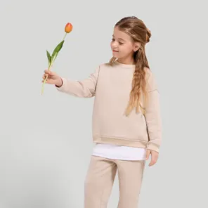 Костюм детский свитшот+брюки, бежевый